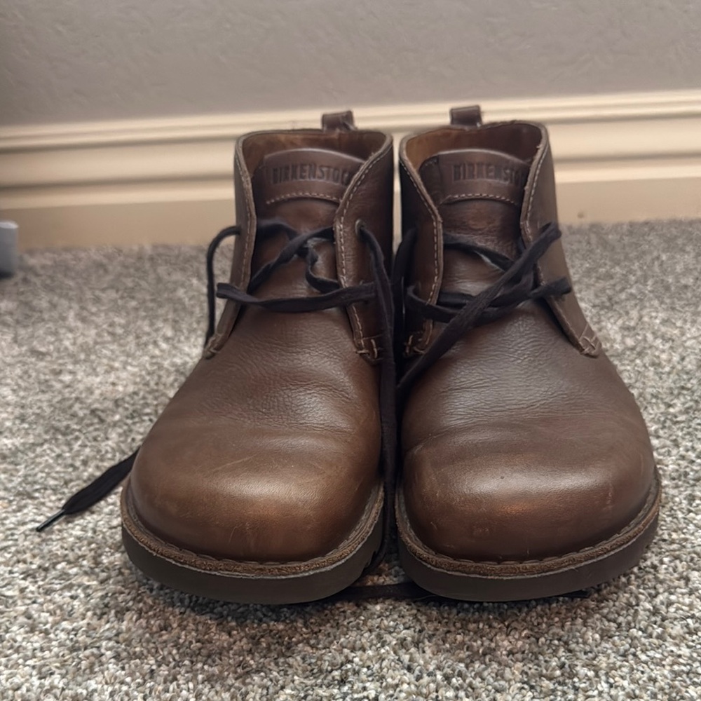 Birkenstock Brown Leather Chukka Boots Versatile Casual Style